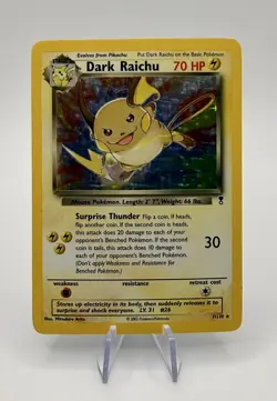 Pokemon TCG 2002 Legendary Collection Dark Raichu Holo Rare Card 7/110 - NM - Image 1