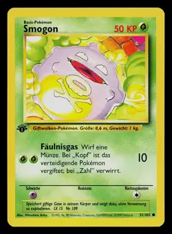 Pokemon Card - Koffing Smogon German 1st Edition Base Set 51/102 Common - Image 1
