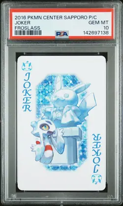2016 POKEMON CENTER SAPPORO PLAYING CARDS FROSLASS JOKER PSA 10 - Image 1