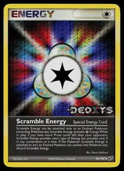 Pokemon Card - Scramble Energy Deoxys 95/107 Uncommon Reverse Holo Stamped - Image 1