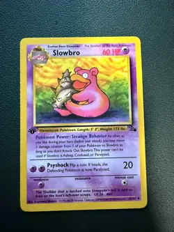 SLOWBRO 43/62 Fossil 1st EDITION Pokemon TCG card VLP - Image 1