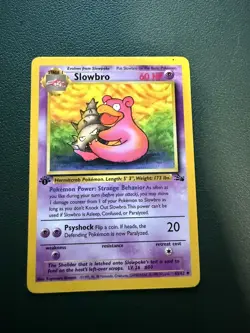 SLOWBRO 43/62 Fossil 1st EDITION Pokemon TCG card VLP - Image 3