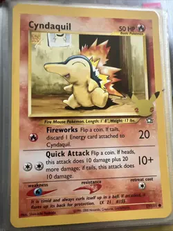 3 Jumbo Johto 25th Anniversary Starter Pokemon Cards - Image 1
