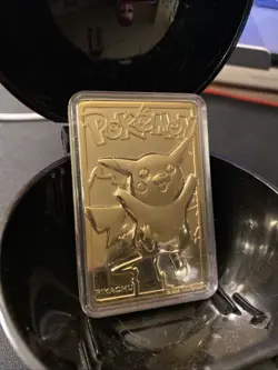 1999 Burger King Pokemon Pikachu Trading Card Gold Plated 23K Nintendo - Image 1