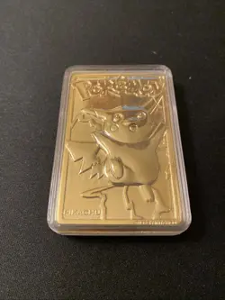 1999 Burger King Pokemon Pikachu Trading Card Gold Plated 23K Nintendo - Image 2