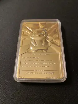1999 Burger King Pokemon Pikachu Trading Card Gold Plated 23K Nintendo - Image 3