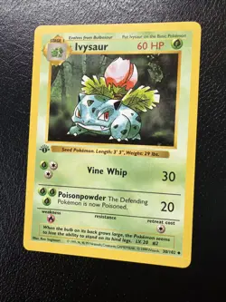 Ivysaur 30/102 Shadowless 1st Edition Base Set Pokemon Card LP - Image 4