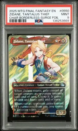 MTG Zidane, Tantalus Thief 0550 Borderless Surge Foil Final Fantasy PSA 9 - Image 1