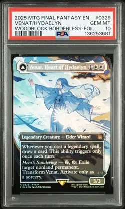 2025 MTG Final Fantasy EN Woodblock Borderless Foil VENAT HYDAELYN Psa 10 - Image 1