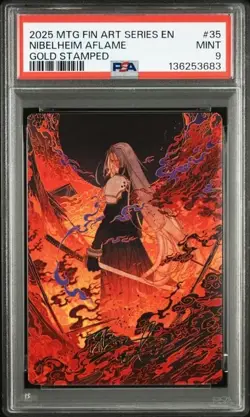 2025 MTG FINAL FANTASY ART SERIES GOLD STAMPED #35 NIBELHEIM AFLAME PSA 9 - Image 1