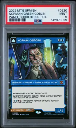 2025 MTG MARVEL'S SPIDER-MAN #0220 GREEN GOBLIN/NORMAN OSBORN PSA 9 - Image 1