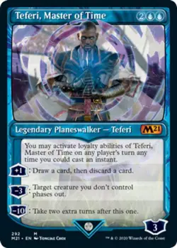Light Play x 1 Teferi, Master of Time (292) - Foil - Showcase Core Set 2021 Vari - Image 1