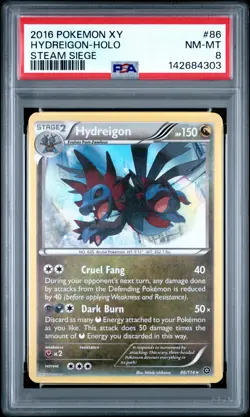 2016 POKEMON XY STEAM SIEGE #86 HYDREIGON-HOLO PSA 8 - Image 1