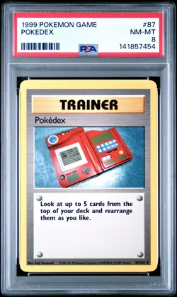 1999 POKEMON BASE SET UNLIMITED #87 POKEDEX PSA 8 - Image 1