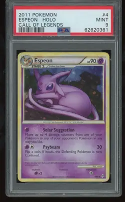 PSA 9 ESPEON HOLO 2011 POKEMON CALL OF LEGENDS #4 MINT - Image 1