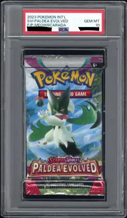 PSA 10 Gem Mint Pokemon Scarlet & Violet Paldea Evolved Booster Pack Meowscarada - Image 1