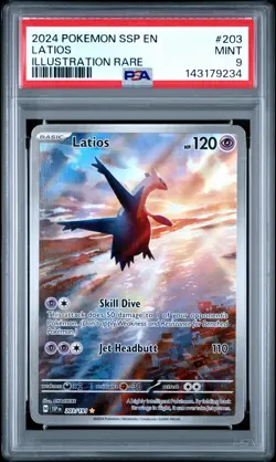 2024 POKEMON SSP EN-SURGING SPARKS ILLUSTRATION RARE #203 LATIOS PSA 9 - Image 1