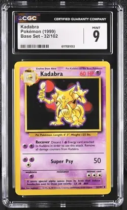 Pokemon Kadabra 1999 Base Set 32/102 CGC 9 - Image 1