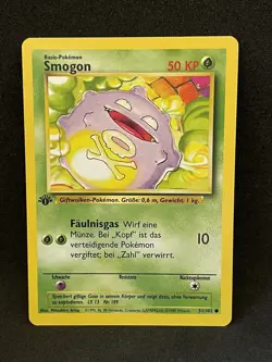Pokemon Base Set 1st Edition German Smogon Koffing 51/102 (NM) see pix - Image 1