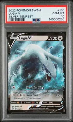 2022 POKEMON SWORD & SHIELD SILVER TEMPEST #138 LUGIA V PSA 10 - Image 1