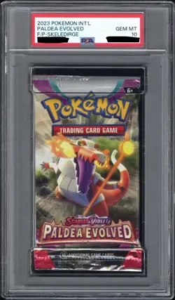 PSA 10 Gem Mint Pokemon Scarlet & Violet Paldea Evolved Booster Pack Skeledirge - Image 1