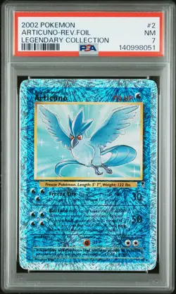 2002 POKEMON LEGENDARY COLLECTION #2 ARTICUNO-REVERSE FOIL PSA 7 - Image 1
