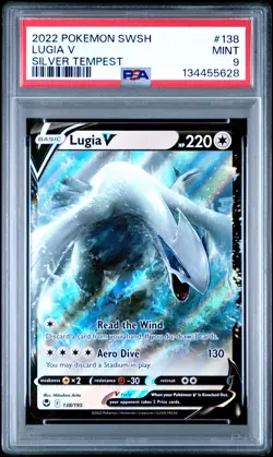 2022 POKEMON SWORD & SHIELD SILVER TEMPEST #138 LUGIA V PSA 9 - Image 1