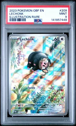 2023 POKEMON OBF EN-OBSIDIAN FLAMES ILLUSTRATION RARE #209 LECHONK PSA 9 - Image 1