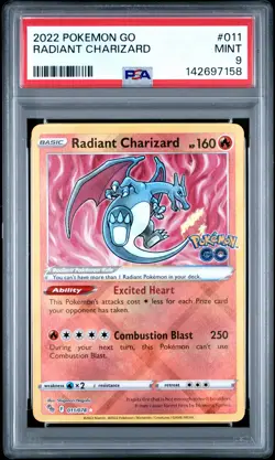 2022 POKEMON GO #011 RADIANT CHARIZARD PSA 9 - Image 1