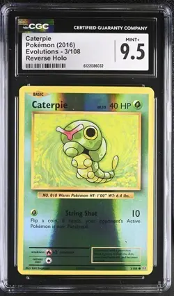 Caterpie *CGC 9.5* Reverse Holo *Evolutions* #3 *2016* Pokemon - Image 1