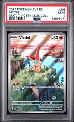 POKEMON VICTINI 2025 SV BLACK STAR PROMO #208 UNOVA VICTINI ILLUS COLL PSA 9 - Image 1