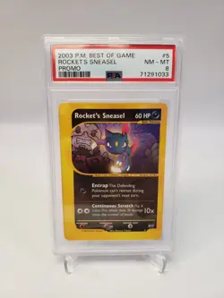 2003 Pokemon Best of Game Rocket's Sneasel #5 Promo PSA 8 NM - MT - Image 1