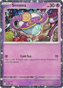 Pokemon TCG Sinistea 062 Scarlet & Violet Black Star Promo Cosmos Holo - Image 1