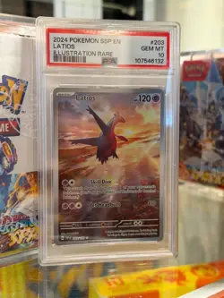 2024 POKEMON SSP EN-SURGING SPARKS ILLUSTRATION RARE #203 LATIOS PSA 10 - Image 1