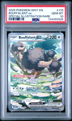 2025 POKEMON WHT EN-WHITE FLARE SPECIAL ILLUSTRATION RARE BOUFFALANT EX PSA 10 - Image 1