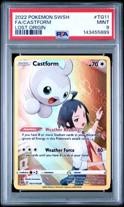 2022 POKEMON SWORD & SHIELD LOST ORIGIN #TG11 FULL ART/CASTFORM PSA 9 - Image 1