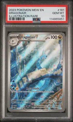 2023 POKEMON MEW EN-151 ILLUSTRATION RARE #181 DRAGONAIR PSA 10 - Image 1