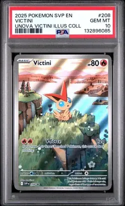 POKEMON VICTINI 2025 SV BLACK STAR PROMO #208 UNOVA VICTINI ILLUS COLL PSA 10 - Image 1