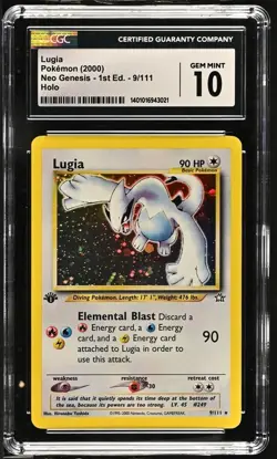 2000 Pokemon 1st Edition Lugia Holo Neo Genesis 9/111 CGC 10 - Image 1