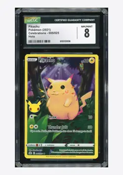 Pokemon CGC 8 Pikachu Holo 2021 005/025 Celebrations English - Image 1