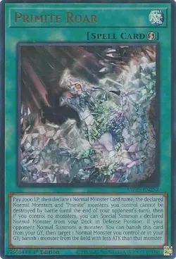 Yugioh! Primite Roar - MP25-EN252 - Ultra Rare - 1st Edition Near Mint, English - Image 1