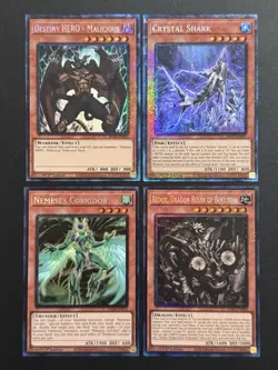 2024 YUGIOH RA02 ULTIMATE RARE COLLECTORS RARE DESTINY HERO MALICIOUS NM SET - Image 1