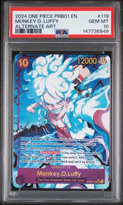 2024 ONE PIECE PRB01-PREMIUM BOOSTER ALTERNATE ART #119 MONKEY D. LUFFY PSA 10 - Image 1