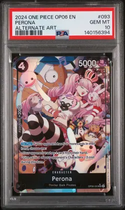 2024 ONE PIECE OP06-WINGS OF THE CAPTAIN ALTERNATE ART #093 PERONA PSA 10 - Image 1
