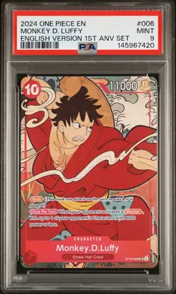 2024 ONE PIECE ENGLISH VERSION 1ST ANNIVERSARY SET #006 MONKEY D. LUFFY PSA 9 - Image 1