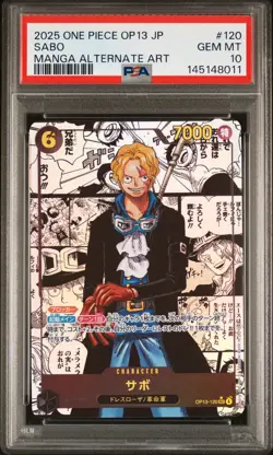2025 ONE PIECE JPN OP13-CARRYING ON HIS WILL MANGA ALTERNATE ART SABO PSA 10 - Image 1