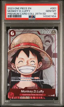 2023 ONE PIECE PREMIUM BANDAI COLLECTION 25TH EDT #001 MONKEY D. LUFFY PSA 10 - Image 1