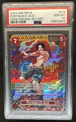 2024 One Piece Portgas D. Ace Special Alt Art OP08 #013 PSA 10 GEM MINT - Image 1