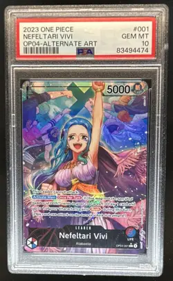 2023 One Piece Nefeltari Vivi OP04-Alternate Art #001 PSA 10 GEM MINT - Image 1