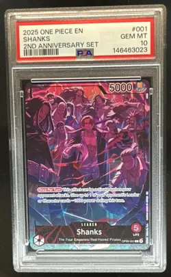 2024 One Piece Emperors New World Shanks Leader 2nd Anniversary #OP09-001 PSA 10 - Image 1